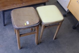 Two wooden stools