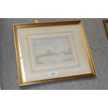 A frame and glazed watercolour of a sailing boat