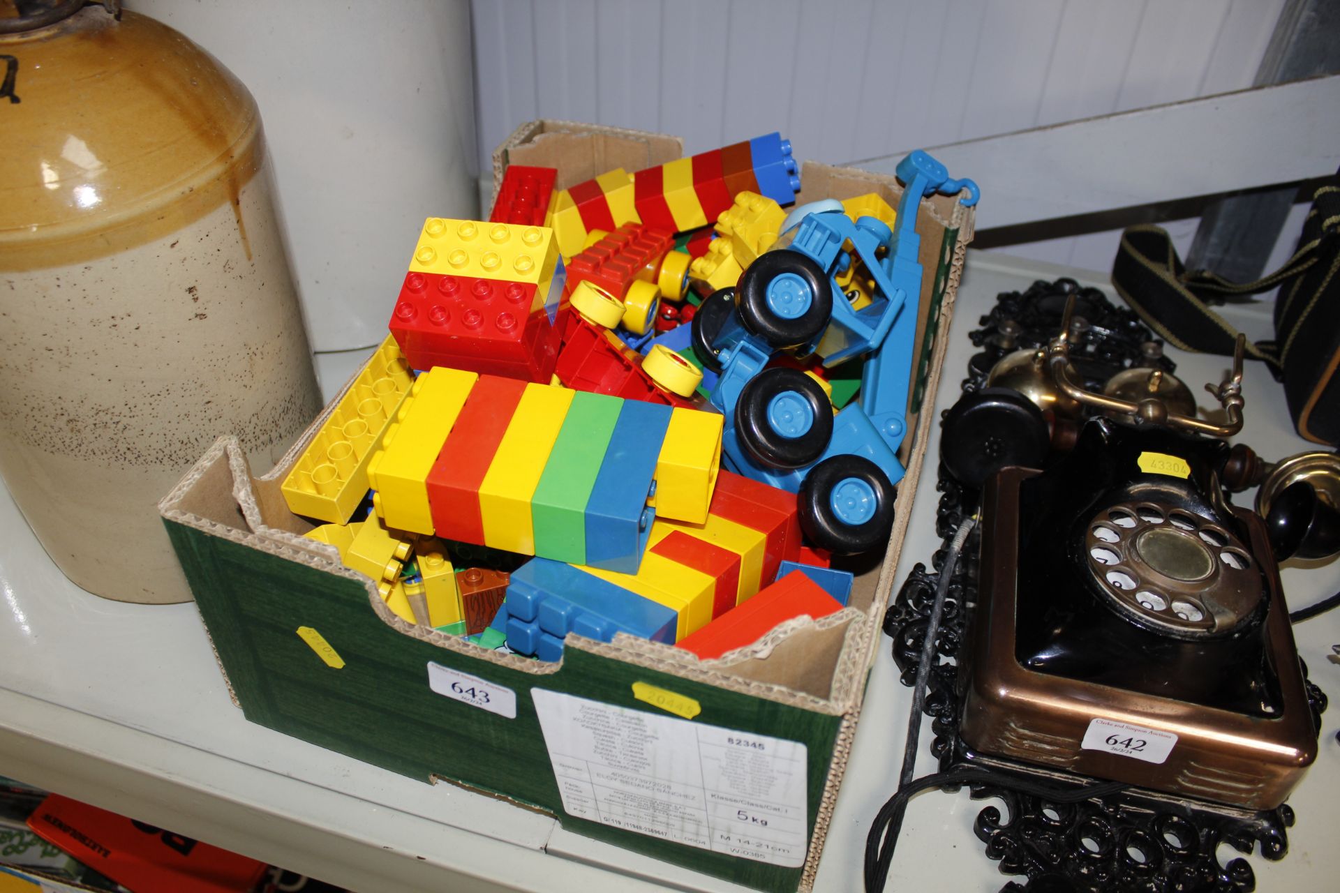 A quantity of various Duplo building blocks etc