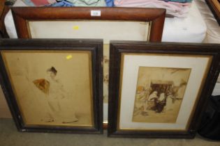 Three frame and glazed pictures