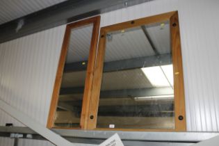Two large pine framed mirrors