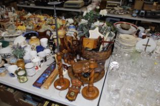 A collection of various wooden items to include a