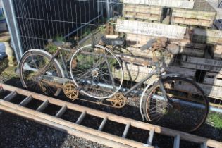 A vintage BSA tandem bicycle (for restoration) wit