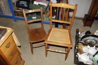 A stick back chair and a smaller bar back chair
