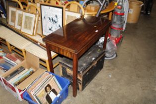 A 19th Century mahogany fold over card table