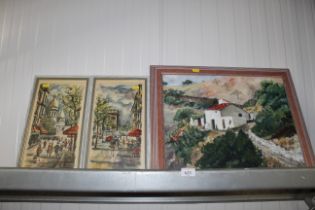 Two framed and glazed prints of Paris Street scene