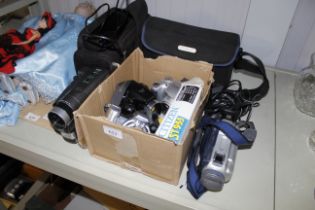 A quantity of various camcorders to include JVC GR