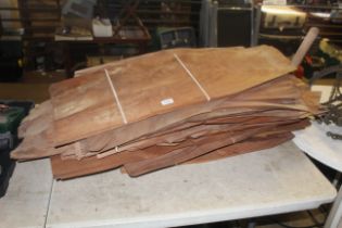 A large quantity of mahogany veneer