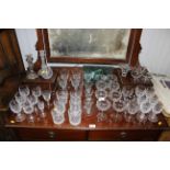 A quantity of various table glassware, tumblers, w