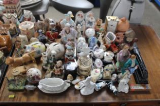 A collection of money boxes, trinket boxes etc.