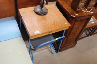A Tri-ang school desk and chair