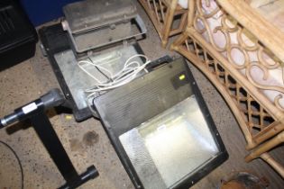 Three outdoor flood lights