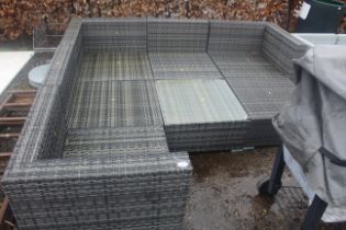 A Nova rattan style L shape patio suite and matchi