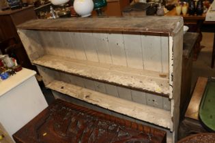 A white painted pine hanging plate rack