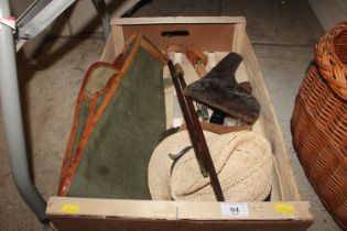 A box of various shooting related items