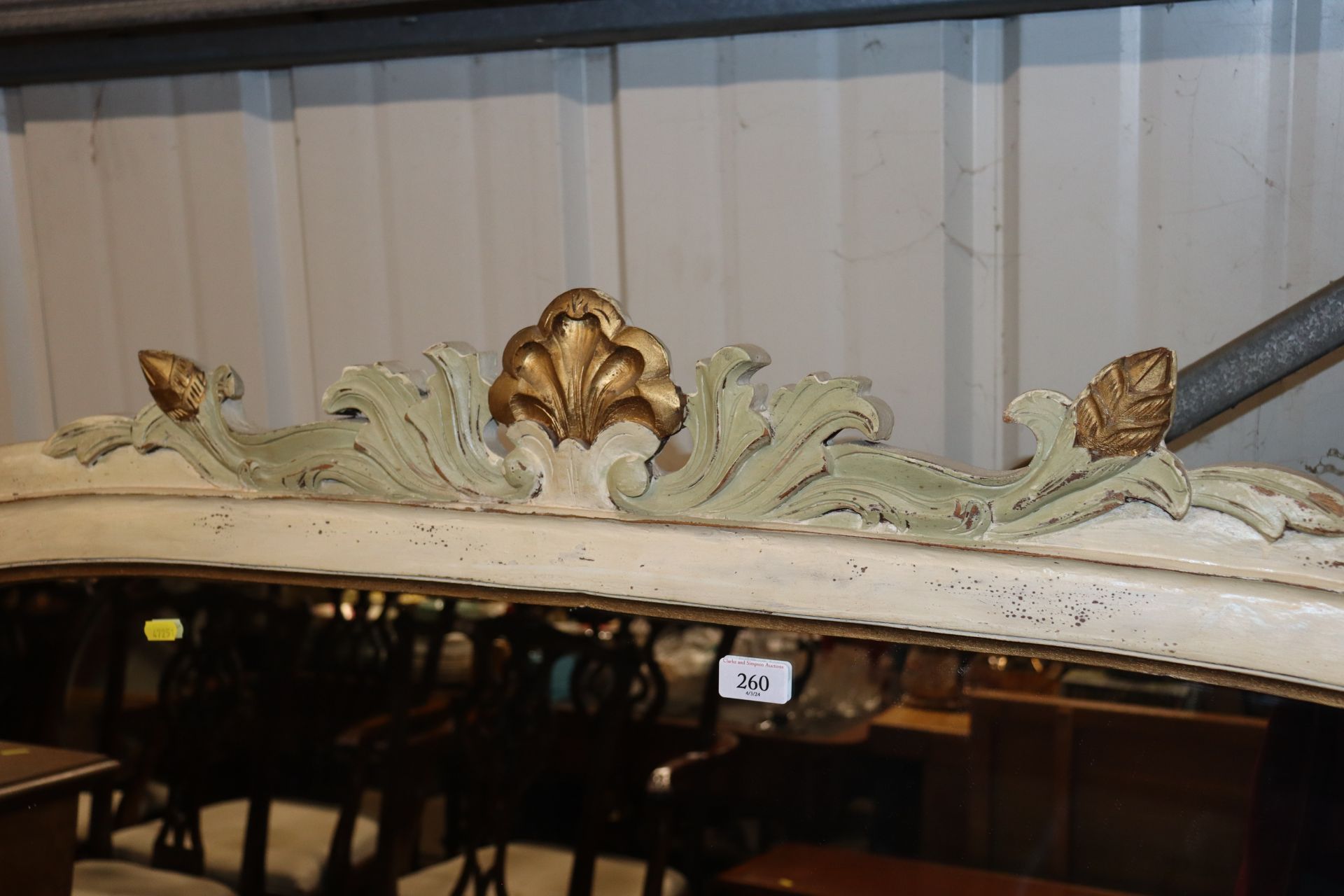 A painted overmantel mirror, measurements in extre - Image 3 of 3