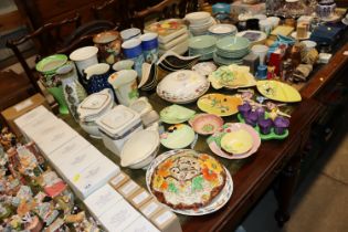 A quantity of Carlton ware leaf plates, some with