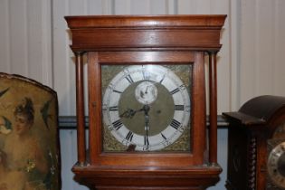 A 19th Century oak cased grandfather clock with ei