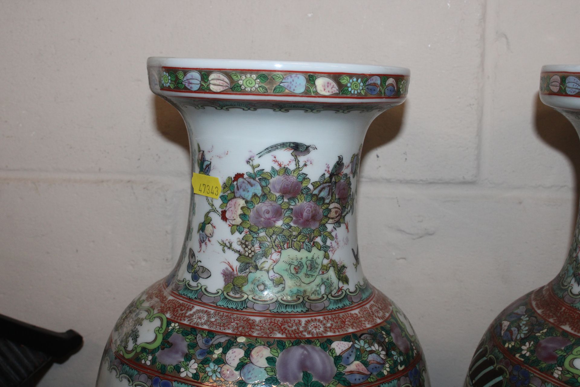 A pair of Canton baluster vases decorated in the t - Image 2 of 13