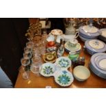 A quantity of various table glassware and decorati
