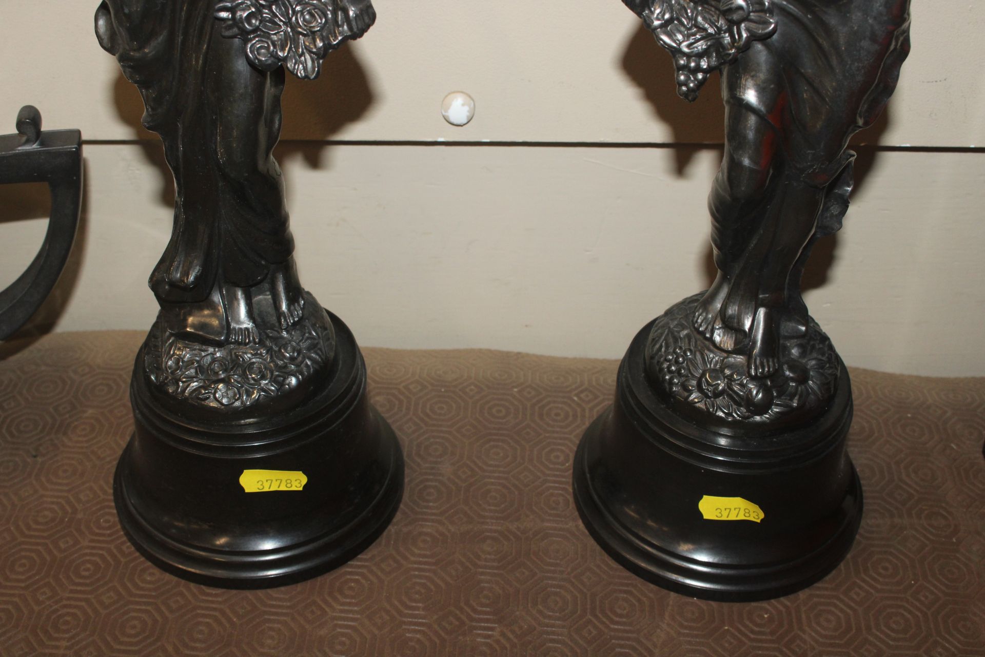 A pair of Art Deco design figural table mirrors wi - Image 2 of 5