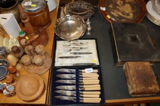 A quantity of silver plated cutlery and other silv