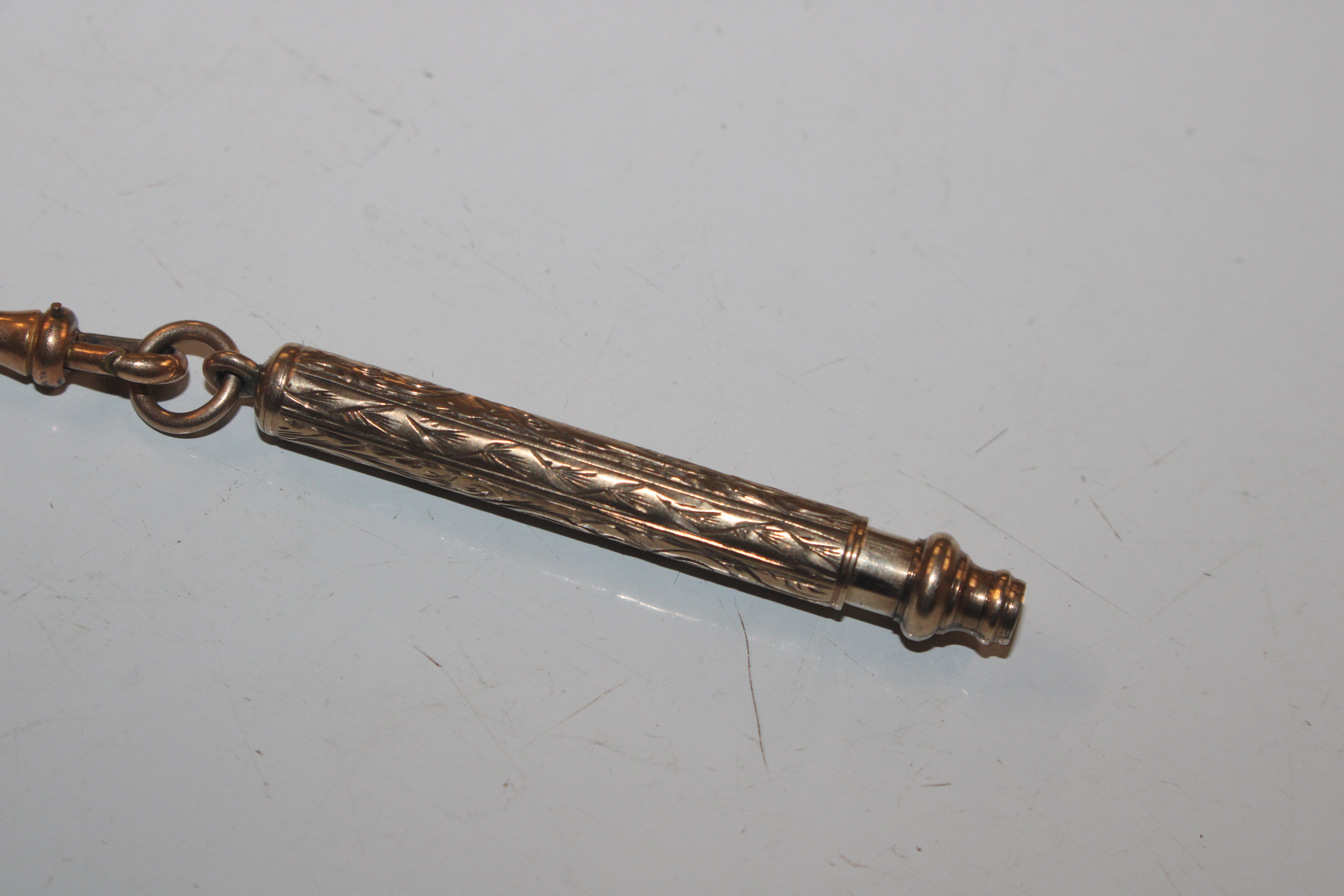 A 9ct gold propelling pencil hung to rolled gold c - Image 9 of 12