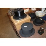 A Scott & Co top hat in box and a Locke & Co Hatte