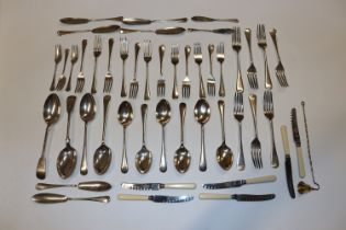 A box of various silver plated cutlery