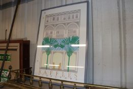 A Raffles Singapore framed and glazed poster