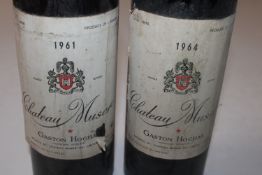 Two bottles of Chateau Musar 1961 and 1964