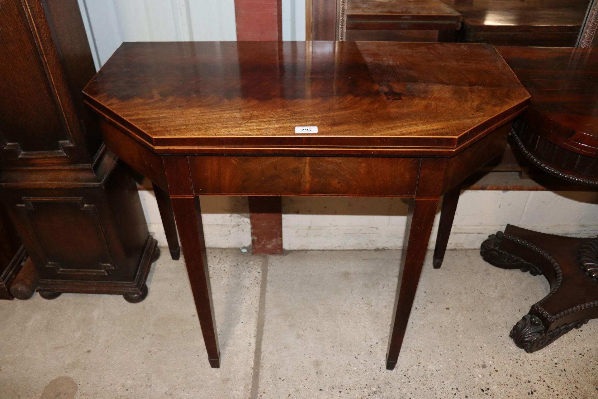 A late 18th Century mahogany and satinwood strung