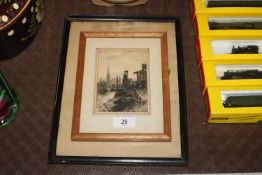 A pencil signed study of Stoke By Nayland and an e