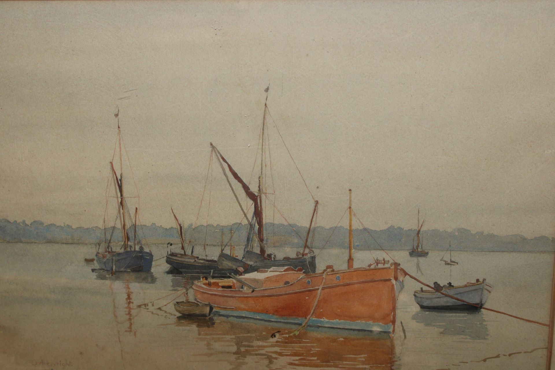 O. Arkwright, watercolour study of fishing vessels - Image 2 of 3