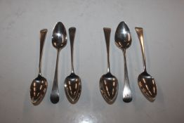 Six various silver teaspoons, approx. total weight