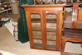 A 19th Century mahogany glazed bookcase top with t