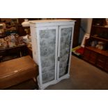 A French white painted and glazed bookcase, the in