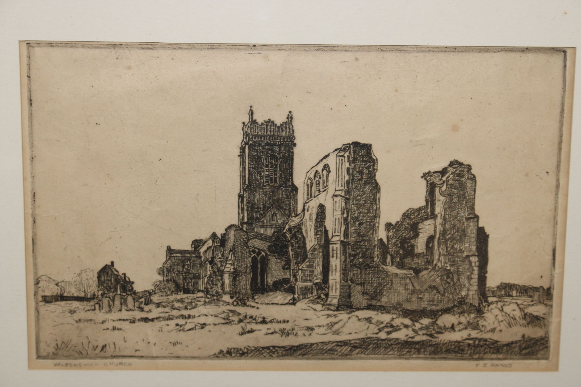 F.S. Rands, pencil signed etching Walberswick - Image 2 of 4
