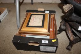 A box of various pictures including Buffalos Victo