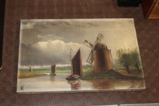 A 19th Century school monogrammed oil on canvas de