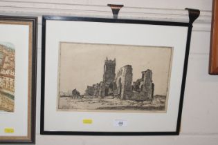 F.S. Rands, pencil signed etching Walberswick