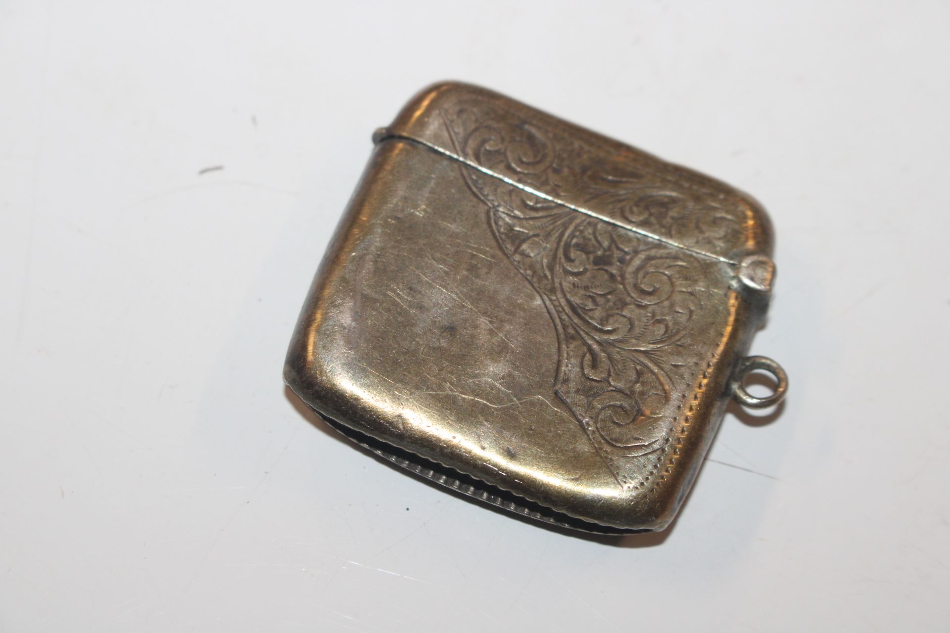 A silver vesta case on chain with T bar; another s - Image 3 of 17