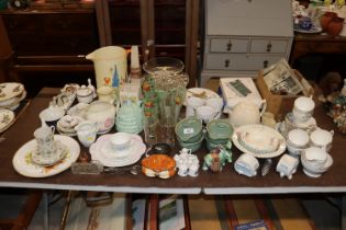 A large quantity of various china and table glassw