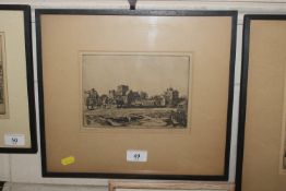 F.S. Rands, pencil signed etching "Winchester"