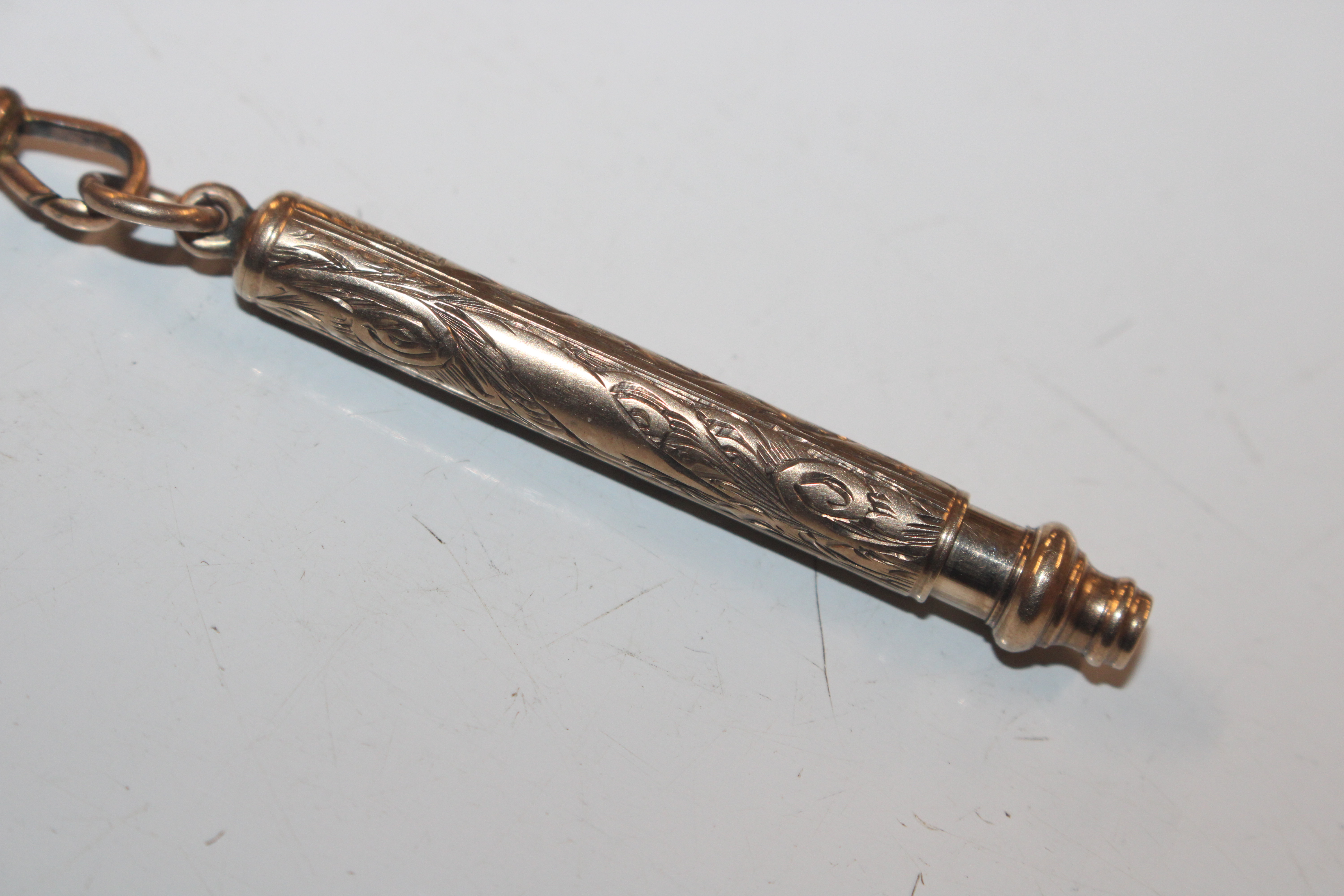 A 9ct gold propelling pencil hung to rolled gold c - Image 10 of 12