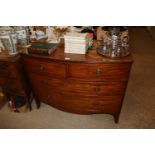 A 19th Century mahogany bow fronted chest of two s