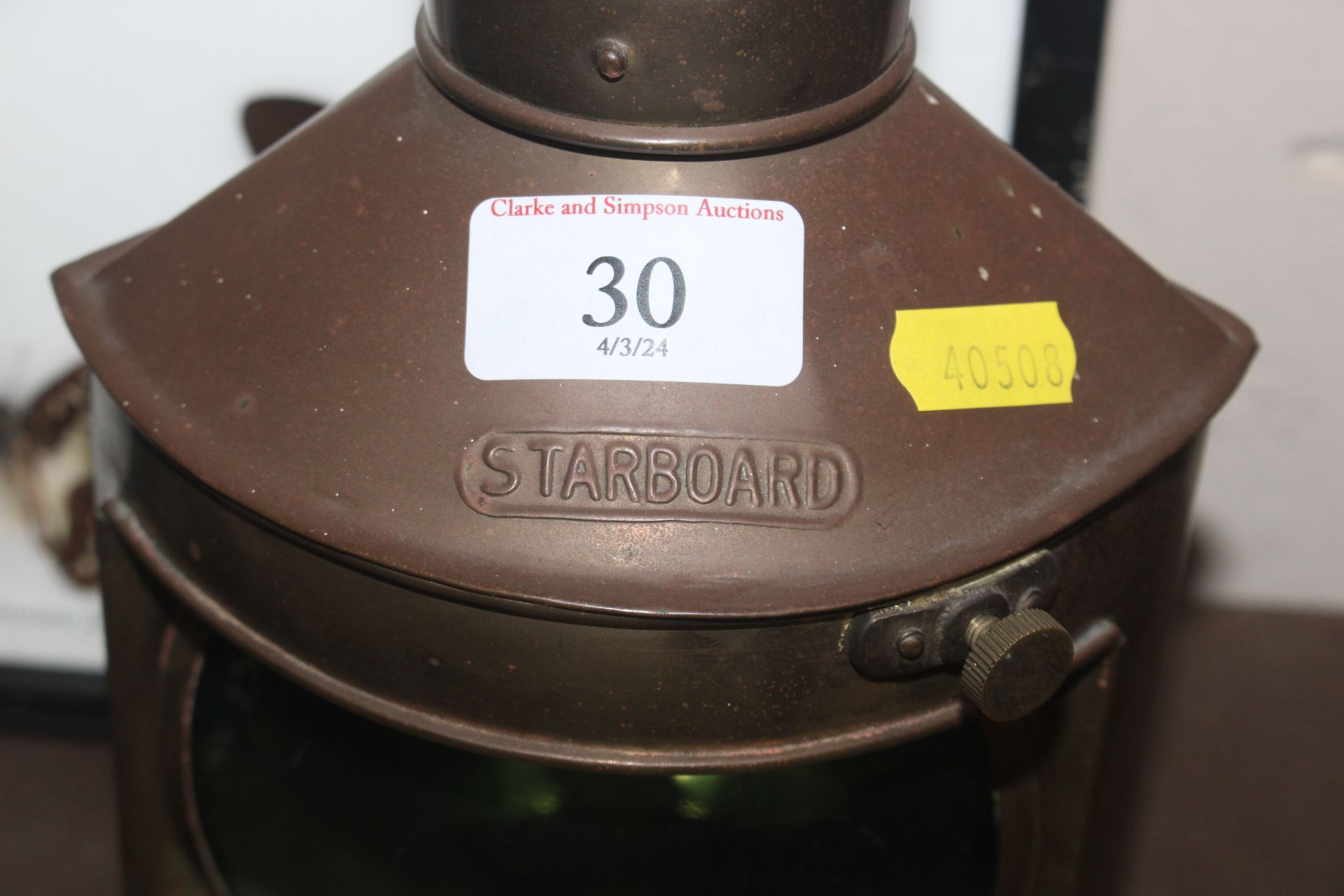 A ships copper starboard lamp - Image 2 of 4