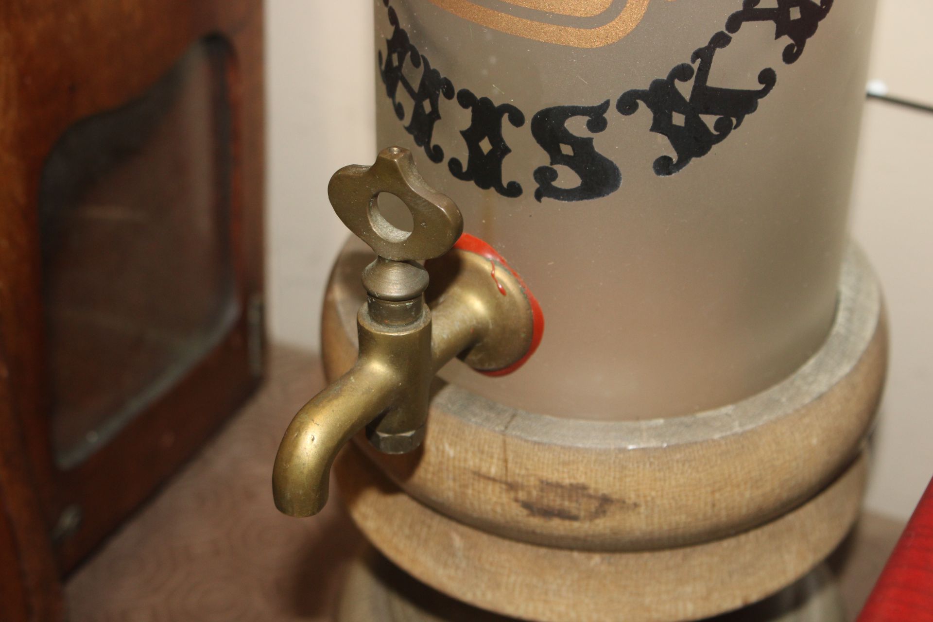 An old Whisky advertising dispenser with brass tap - Image 3 of 3