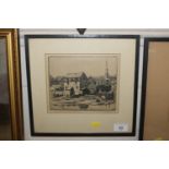 F.S. Rands, pencil signed etching, "Woodbridge"
