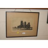 F.S. Rands, pencil signed etching Walberswick